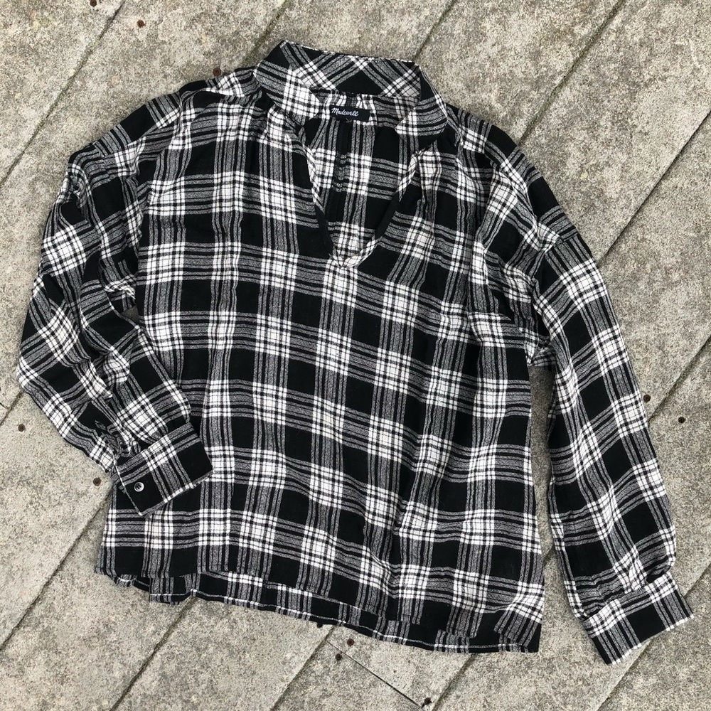 Madewell Highroad Popover Shirt Clarksburg Plaid